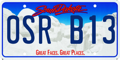 SD license plate 0SRB13