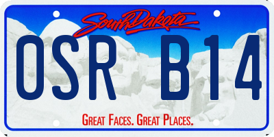 SD license plate 0SRB14