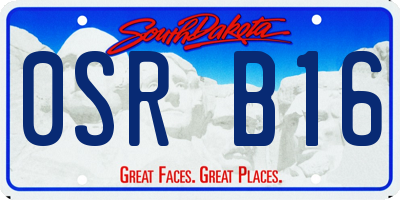 SD license plate 0SRB16