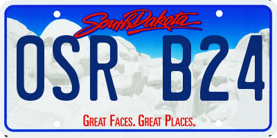 SD license plate 0SRB24