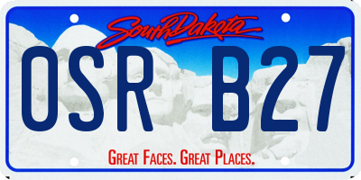 SD license plate 0SRB27