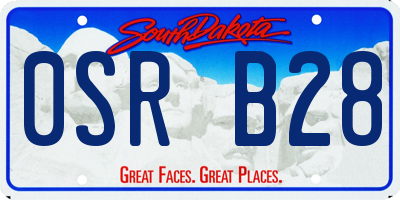 SD license plate 0SRB28