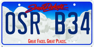 SD license plate 0SRB34