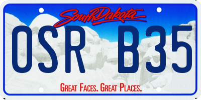 SD license plate 0SRB35