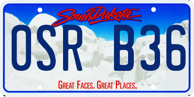 SD license plate 0SRB36