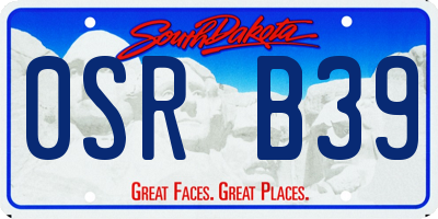 SD license plate 0SRB39