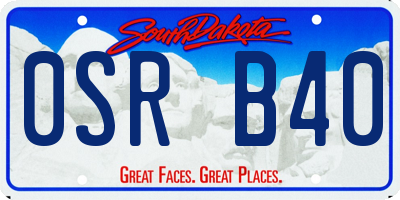 SD license plate 0SRB40