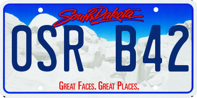 SD license plate 0SRB42