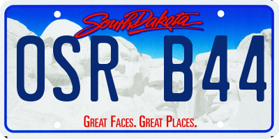SD license plate 0SRB44