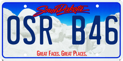 SD license plate 0SRB46