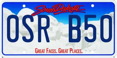 SD license plate 0SRB50