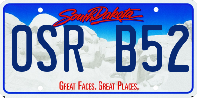SD license plate 0SRB52