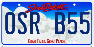 SD license plate 0SRB55