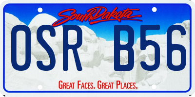 SD license plate 0SRB56