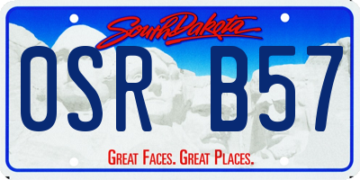 SD license plate 0SRB57