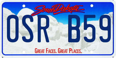 SD license plate 0SRB59