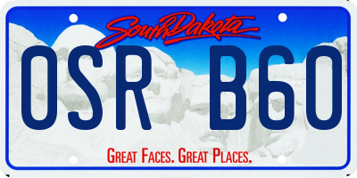 SD license plate 0SRB60