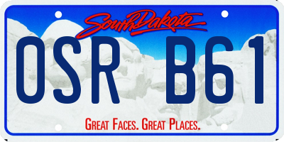 SD license plate 0SRB61