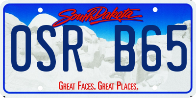 SD license plate 0SRB65