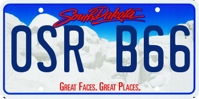 SD license plate 0SRB66
