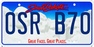 SD license plate 0SRB70