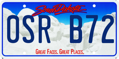 SD license plate 0SRB72