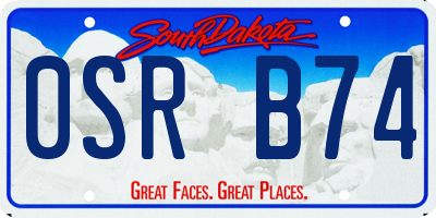 SD license plate 0SRB74