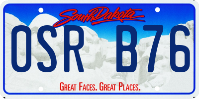 SD license plate 0SRB76