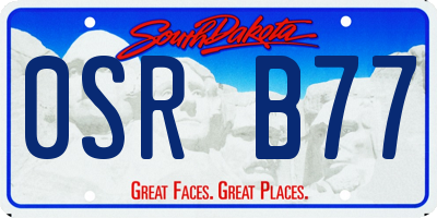 SD license plate 0SRB77