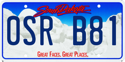 SD license plate 0SRB81