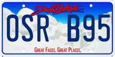 SD license plate 0SRB95