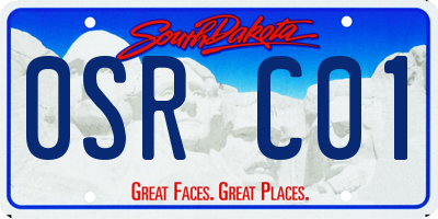 SD license plate 0SRC01