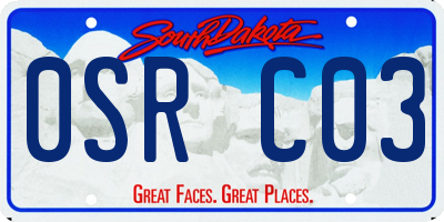 SD license plate 0SRC03