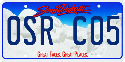 SD license plate 0SRC05