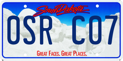 SD license plate 0SRC07