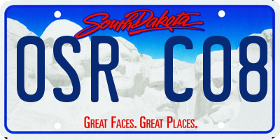 SD license plate 0SRC08