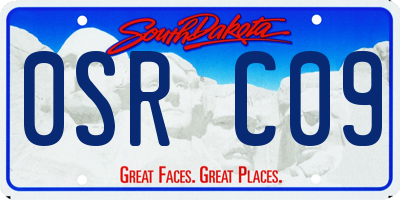SD license plate 0SRC09