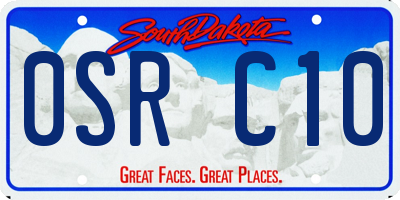 SD license plate 0SRC10