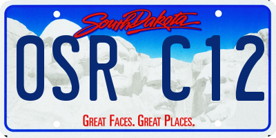 SD license plate 0SRC12