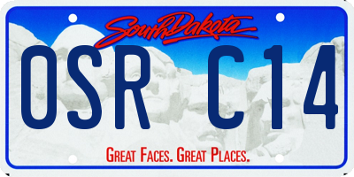 SD license plate 0SRC14