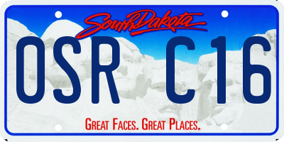 SD license plate 0SRC16