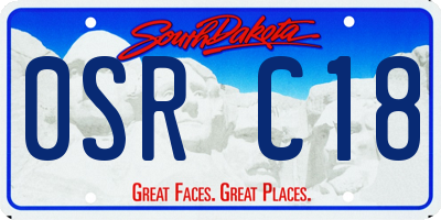 SD license plate 0SRC18