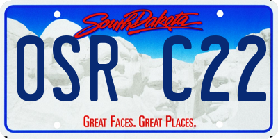 SD license plate 0SRC22