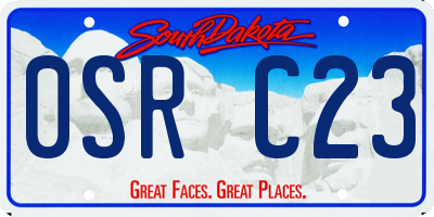 SD license plate 0SRC23
