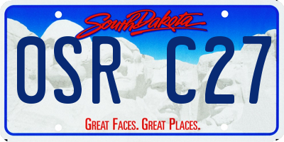 SD license plate 0SRC27