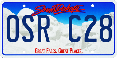 SD license plate 0SRC28