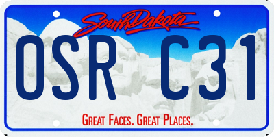 SD license plate 0SRC31