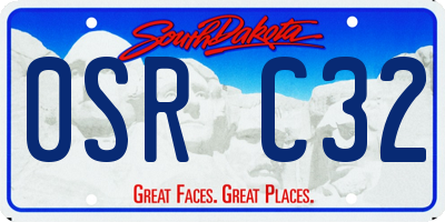 SD license plate 0SRC32