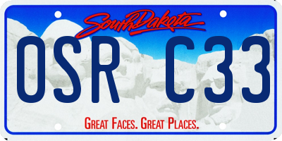 SD license plate 0SRC33