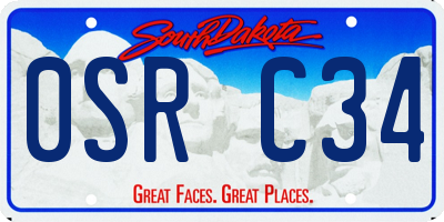 SD license plate 0SRC34